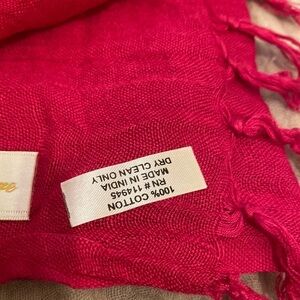 Peach Couture pink 100% cotton scarf. 30” 74”